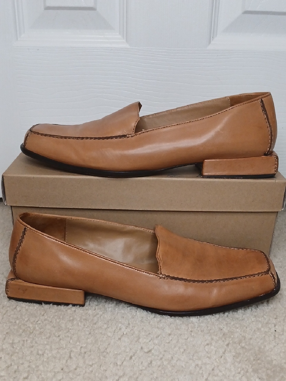 Cole Haan Tan Leather Slip-On Loafers Womens 9.5